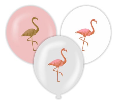 Flamingo Şeffaf-Pembe Baskılı Balon 5 Adet