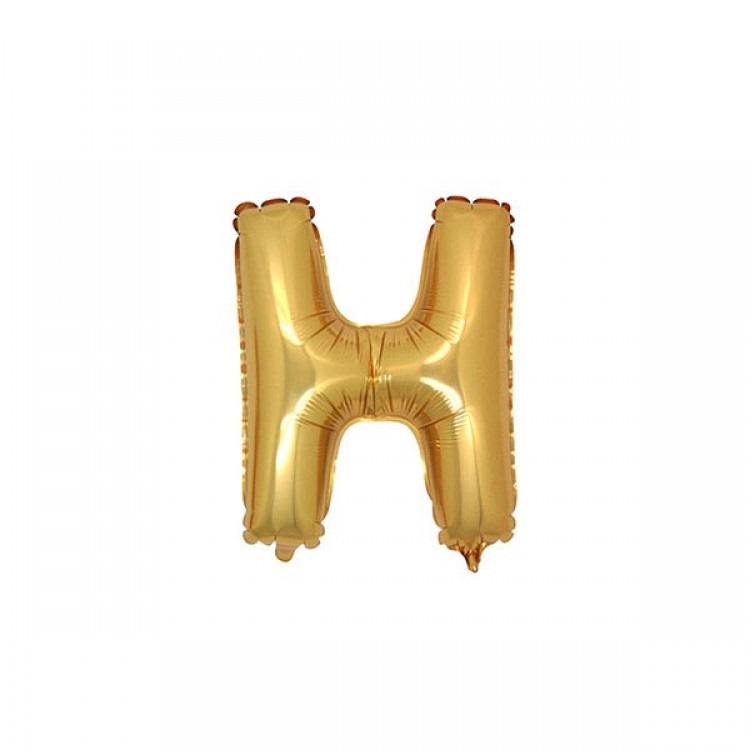 H Harfi Altın Folyo Balon 40 Cm