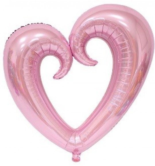 İçi Boş Kalp Folyo Pembe Balon - 90 cm