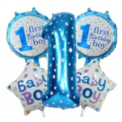 1 Yaş Erkek Doğum Günü Folyo Balon Seti