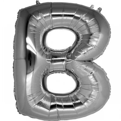 B Harf Gümüş Folyo Balon 76cm