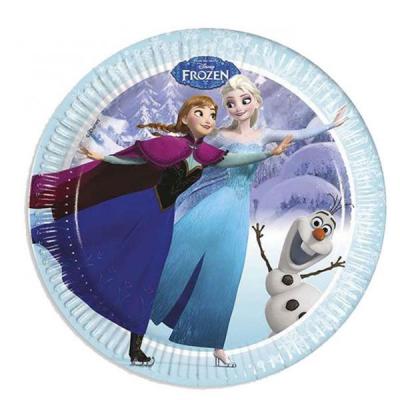 Frozen Elsa Karlar Ülkesi Doğum Günü Temalı Buz Mavisi Tabak - 8 li Paket