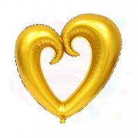 İçi Boş Kalp Folyo Gold - Altın Balon - 90 cm