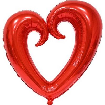 İçi Boş Kalp Folyo Kırmızı Balon - 90 cm