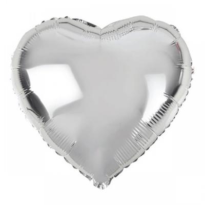 Kalp Folyo Gümüş Balon - 55 cm