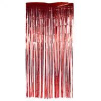 Kırmızı Işıltılı Püsküllü Arka Fon Perdesi 90x240 cm