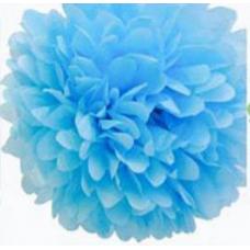 Mavi Renk Kağıt Ponpon Çiçek Asma Süs 35 cm