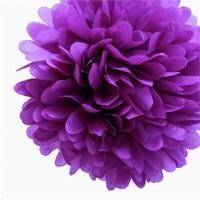 Mor Renk Kağıt Ponpon Çiçek Asma Süs 35 cm