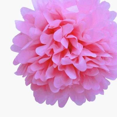 Pembe Renk Kağıt Ponpon Çiçek Asma Süs 35 cm