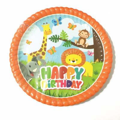 Safari Hayvanlar Happy Birthday 8'li Tabak