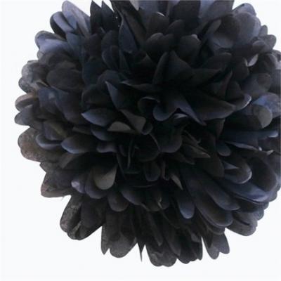 Siyah Renk Kağıt Ponpon Çiçek Asma Süs 35 cm