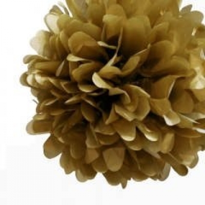 Altın Gold Renk Kağıt Ponpon Çiçek Asma Süs 35 cm