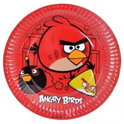 Angry Birds Temalı Tabak - 8 Adet