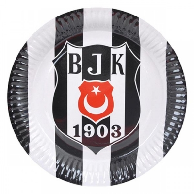 Beşiktaş Temalı Karton Tabak 8 Adet