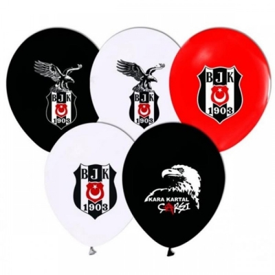 Beşiktaş Temalı Baskılı Lateks Balon - 10 Adet 