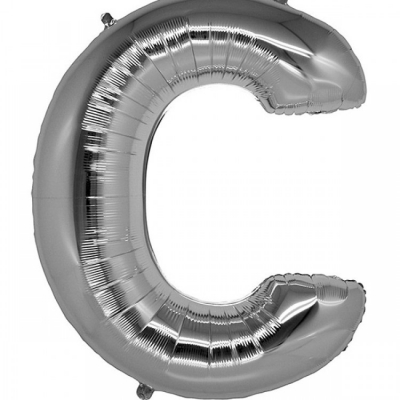 C Harf Gümüş Folyo Balon 76cm