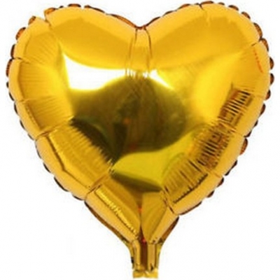 Kalp Folyo Gold Balon - 55 cm