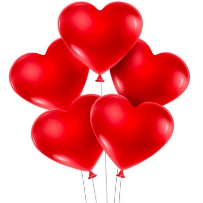 Kalp Şekilli Kırmızı Lateks Balon - 10 Adet