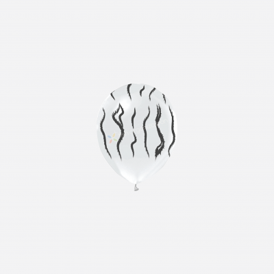 Safari Beyaz Zebra Desenli Lateks Balon 10 Adet