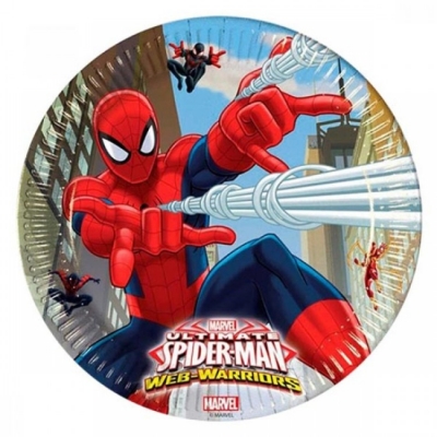 Spiderman Örümcek Adam Parti MalzemeleriKonseptli Tabak 8 Adet